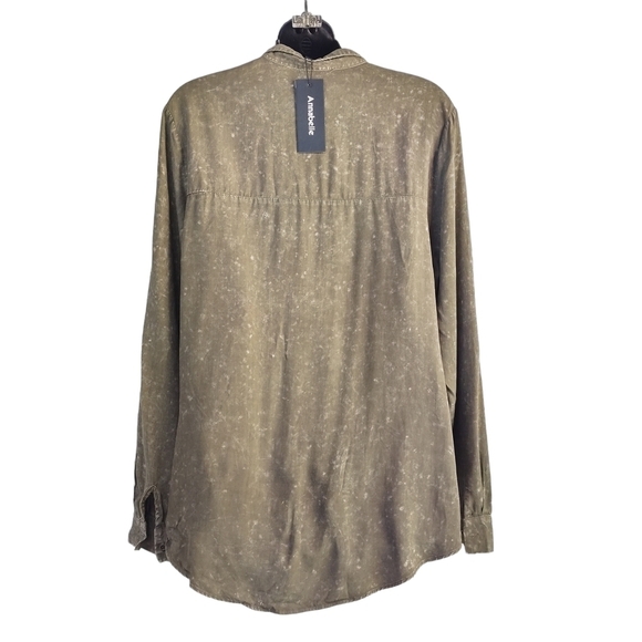 Annabelle Women's Green Tie-dye Button Down Shirt Size S NWT - Picture 2 of 10